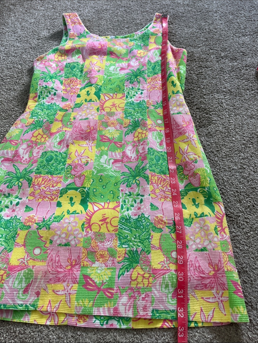🍊🐨Lilly Pulitzer White Label Textured sz6 Patchwork Koala Sun Fruit Krista Shift - Picture 11 of 14